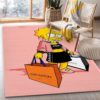 Louis Vuitton Logo Neon Background Area Rug Carpet