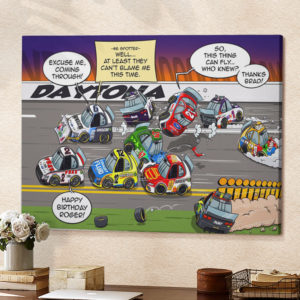 Daytona 500 Comic Art Poster Canvas