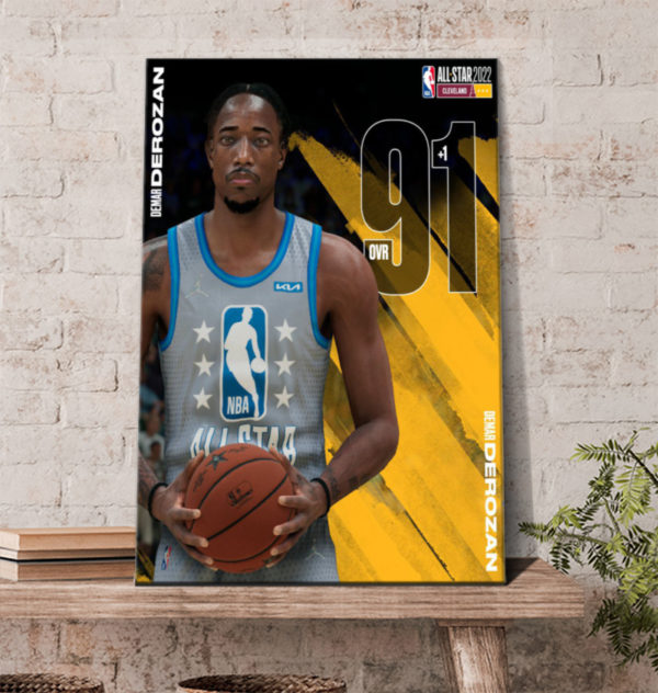 DeMar DeRozan 91 NBA All Star 2022 Poster Canvas