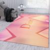 Dior Pink Background Area Carpet Rug
