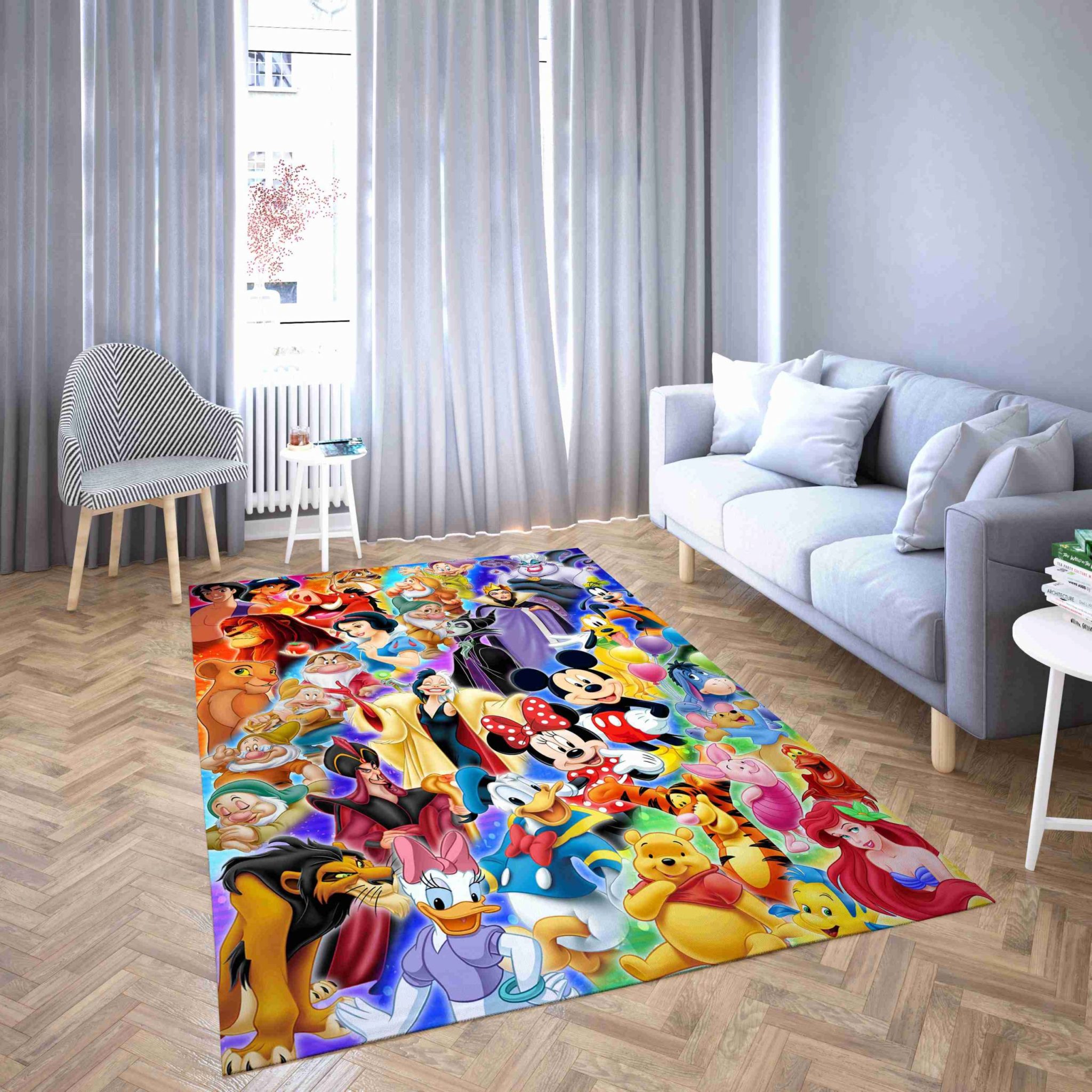 Disney Cartoon Characters In One Picture Area Rug REVER LAVIE