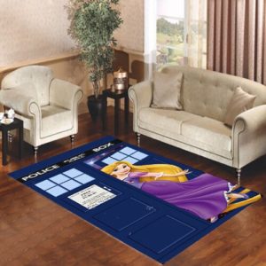 Disney Princess Rapunzel Tardis Police Box Area Rug Carpet