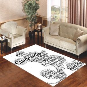 Disney Words Collage Area Rug Carpet