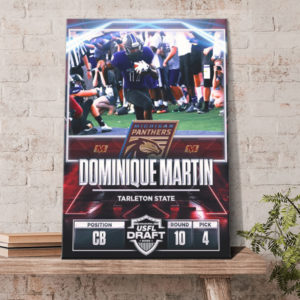Dominique Martin Michigan Panthers Inaugural USFL Draft 2022 Poster Canvas