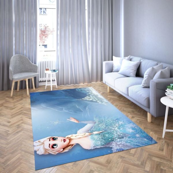 Elsa Princess Frozen Disney Area Rug Carpet Home Decor For Living Room