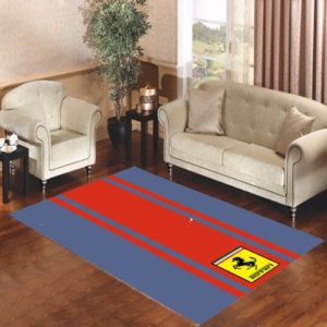 Ferrari Blue Red Background Area Rug Carpet