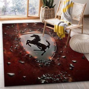 Ferrari Logo Area Rug For Bedroom
