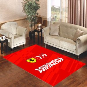 Ferrari Mission Red Background Area Carpet Rug