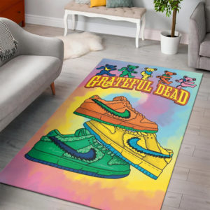 Grateful Dead Bear Sneaker Rug Home Decor
