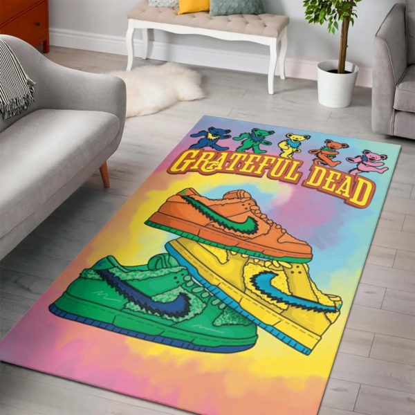 Grateful Dead Bear Sneaker Rug Home Decor