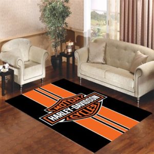 Harley Davidson Logo Area Rug Carpet