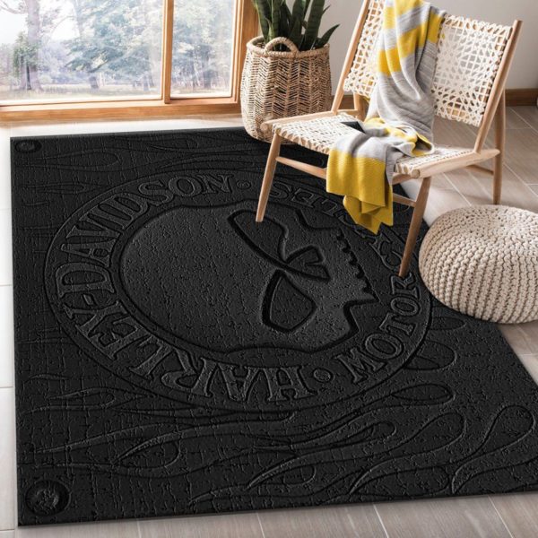 Harley Davidson Skull Area Rug For Bedroom