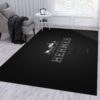 Hermes Logo Black Background Area Rug Carpet