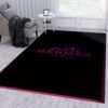 Hermes Logo Black Pink Background Area Ruh Carpet