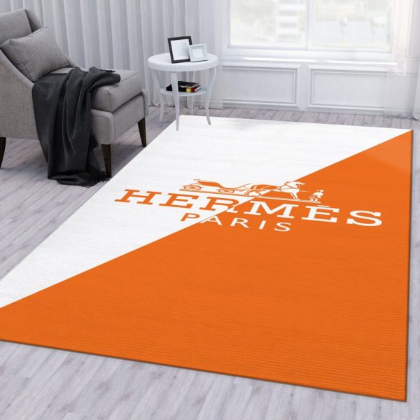 Hermes  Orange Background Area Rug Carpet