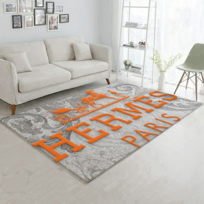 Hermes Logo Area Rug For Living Room Home Decor REVER LAVIE
