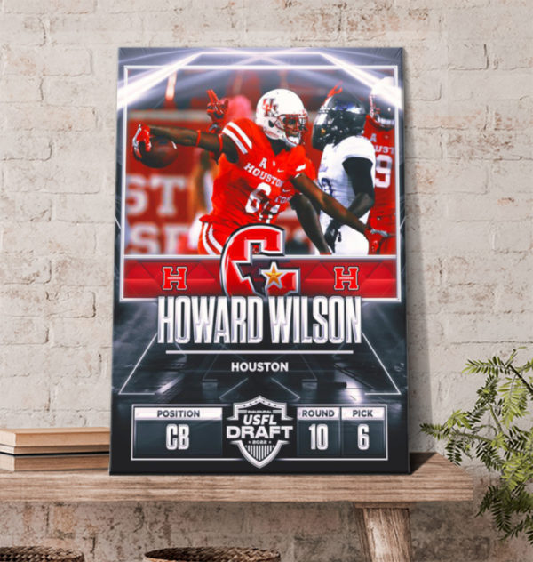 Howard Wilson Houston Gamblers Inaugural USFL Draft 2022 Poster Canvas