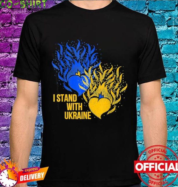 I Stand With Ukraine Heart Fire Ukraine Flag Unisex T-shirt I Stand With Ukraine Heart Fire Ukraine Flag Unisex T-shirt