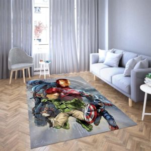 Ironman And Hulk Of Marvel Beautiful Area Rug Carpet