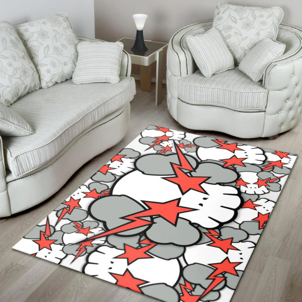 Kaws Face Pattern Rug Home Decor