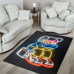 Kaws Neon Design Style Rug Home Decor