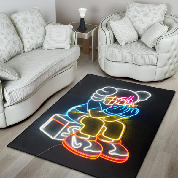 Kaws Neon Design Style Rug Home Decor