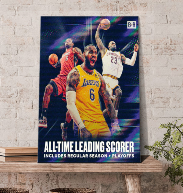 Lebron James All Time Leading Scorer Poster Canvas