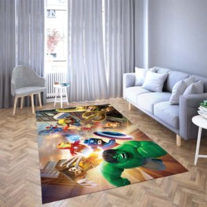 Lego Cartoon Of Marvel The Arvengers Area Rug Carpet