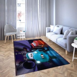Lightning Mcqueen In Disney Cartoon Area Rug Carpet