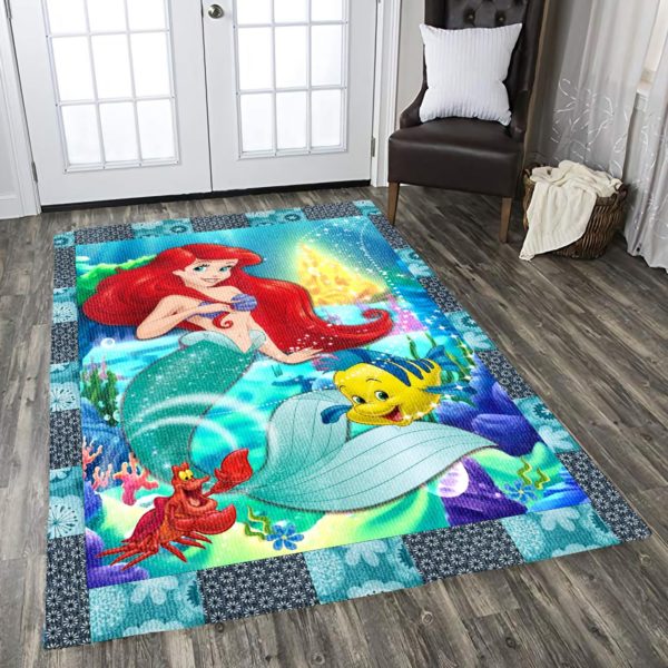 Little Mermaid Ariel Under The Sea Sebastian Disney  Area Rug Carpet