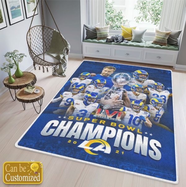 Los Angeles Rams Super Bowl Champions Rug Home Decor