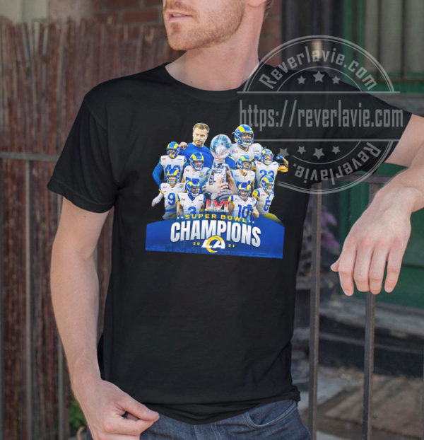 Los Angeles Rams Team Winners 2022 Super Bowl Champions T-Shirt