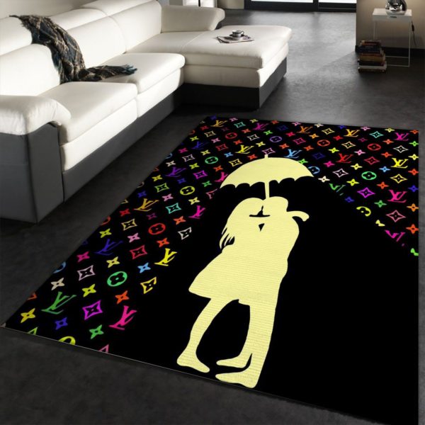 Louis Vuitton Logo Background Area Rug Carpet
