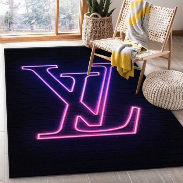 Louis Vuitton Neon Rectangle Area Rug Carpet