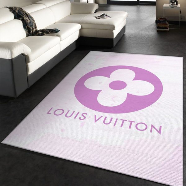 Louis Vuitton Pink Background Area Rug