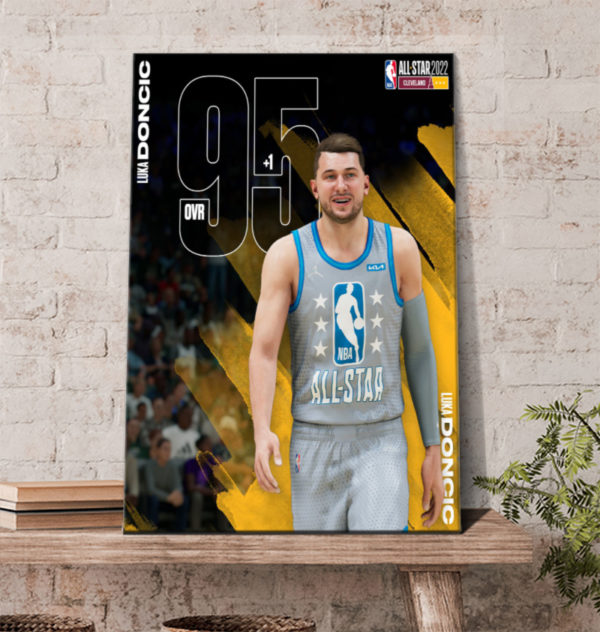 Luka Doncic 95 NBA All Star 2022 Poster Canvas