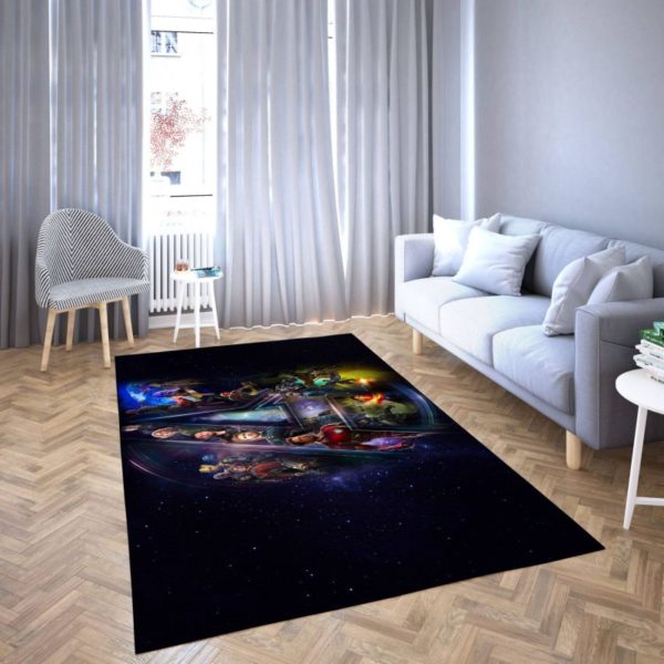 Marvel Avengers All Hero Area Rug Carpet For Bedroom
