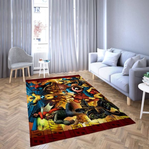 Marvel Avengers All Hero Area Rug Carpet Home US Decor