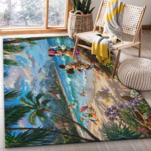 Mickey And Minnie In Hawaii Disney Area Rug Carpet