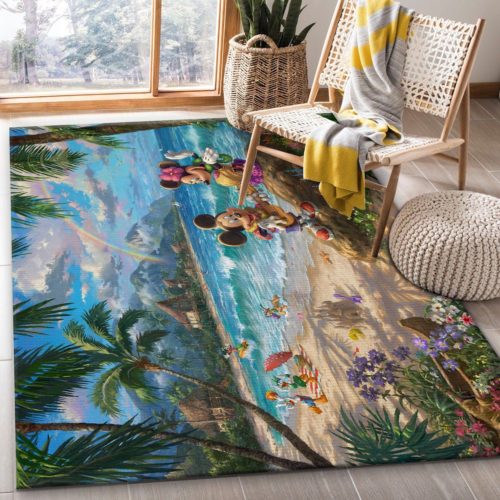 Mickey And Minnie In Hawaii Disney Area Rug Carpet REVER LAVIE