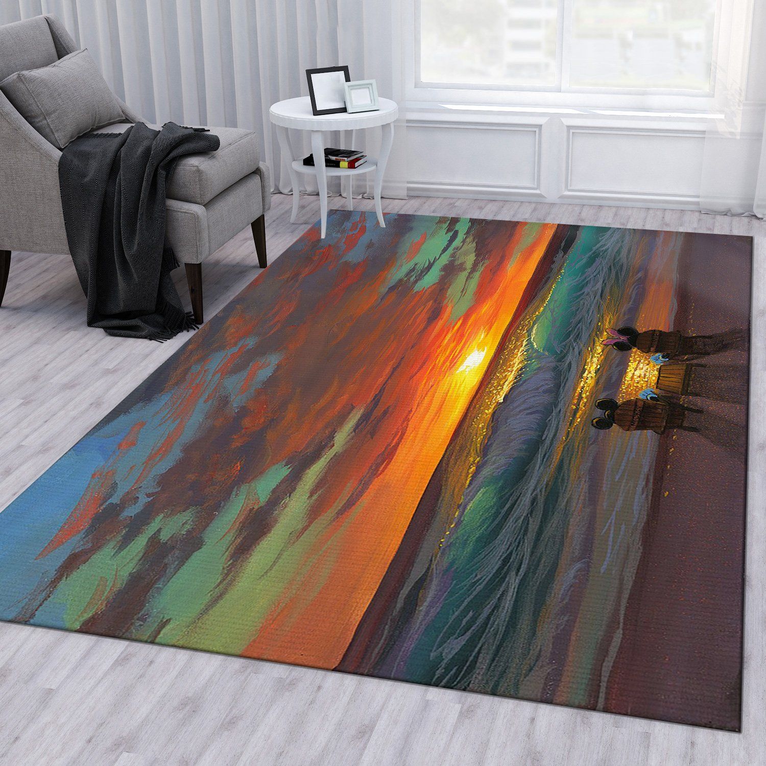 Mickey And Minnie Sunset Disney Area Rug Carpet Mickey And Minnie Sunset Disney Area Rug Carpet