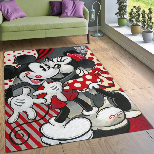 Mickey Minnie Hugs Disney Area Rug Carpet