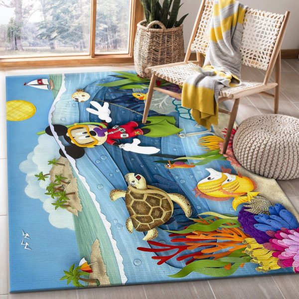 Mickey Scuba Disney Area Rug Carpet