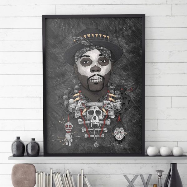 Natedogg Black and White 90s Hip Hop Poster Canvas