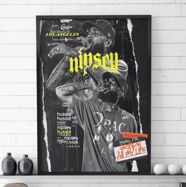 Nipsey Hussle LA 90s Hip Hop Poster Canvas