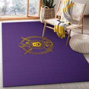 Omega Psi Phi Logo Violet Background Area Carpet Rug