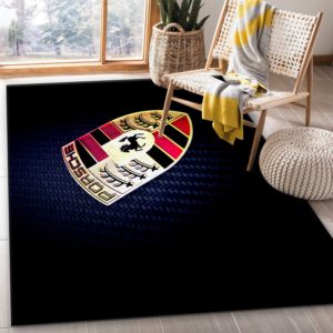 Porsche Logo Area Car Rug Bedroom Rug Carpet
