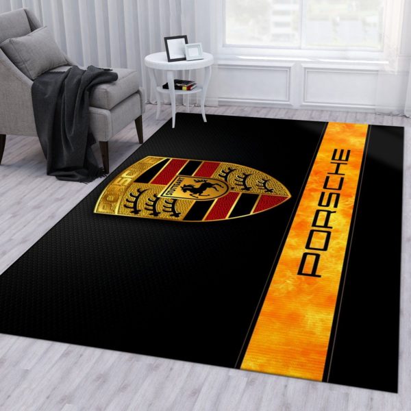 Porsche Logo Area Rug Carpet For Bedroom