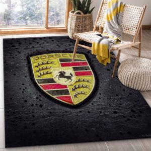 Porsche Logo Area Rug For Bedroom Carpet