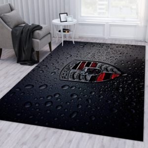 Porsche Logo Black Classic Rug Carpet